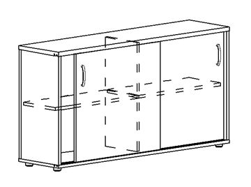 Шкаф-купе низкий Albero, для 2-х столов 60 (124,4х36,4х75,6) в Санкт-Петербурге