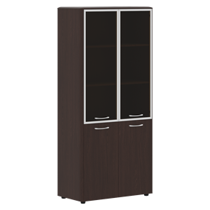 Шкаф комбинированный с дверьми в алюминиевой рамке DIONI Венге DHC 85.7  (850х430х1930) в Санкт-Петербурге