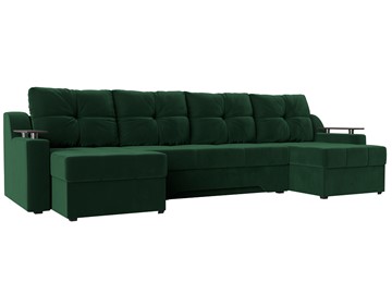Большой П-образный диван Сенатор, Зеленый (Велюр) боннель в Санкт-Петербурге