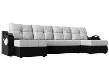 П-образный диван Меркурий П, Белый/черный (экокожа) в Санкт-Петербурге