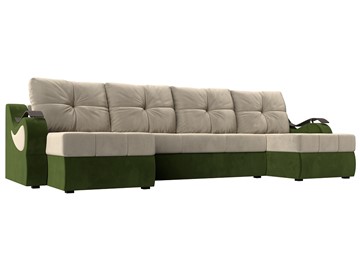 П-образный диван Меркурий П, Бежевый/зеленый (вельвет) в Санкт-Петербурге
