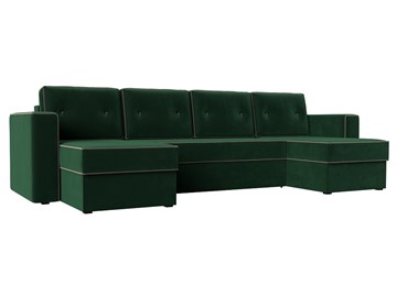 П-образный диван Принстон, Зеленый\Коричневый (Велюр) боннель в Санкт-Петербурге