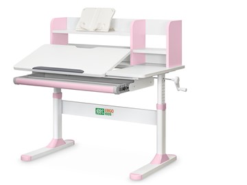 Растущий стол Ergokids TH-330 Pink TH-330 W/PN, столешница белая / накладки на ножках розовые в Гатчине