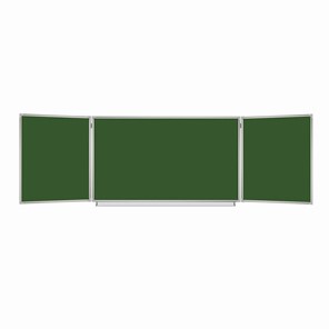 Доска для мела магнитная Brauberg 3-х элементная 100х150/300 см, 5 рабочих поверхностей, зеленая, BRAUBERG, 231707 в Санкт-Петербурге