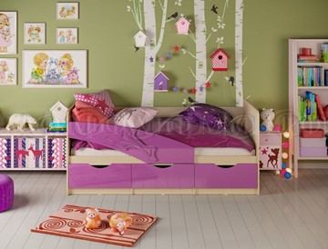 Кровать детская Дельфин, Фиолетовый глянец 80х160 в Санкт-Петербурге