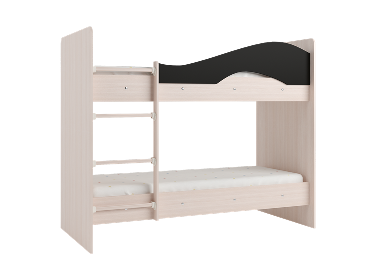 Детская  двухъярусная кровать Мая с 2 ящиками на щитах, корпус Млечный дуб, фасад Венге в Санкт-Петербурге - изображение 3