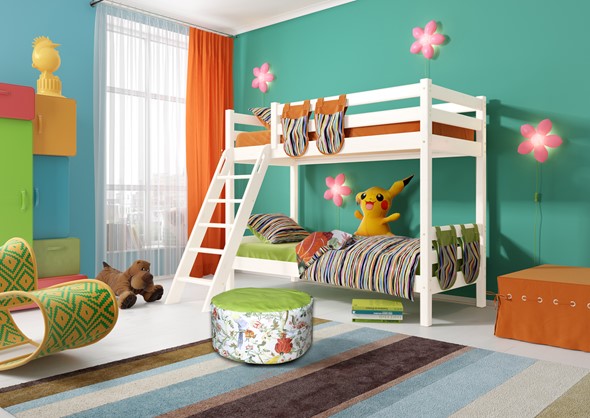 Детская 2-этажная кровать Соня, Вариант 10 Белый в Санкт-Петербурге - изображение