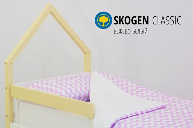 Детская кровать-домик мини Skogen бежево-белый в Санкт-Петербурге - изображение 3