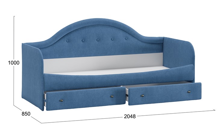 Подростковая кровать Адель тип 1 (Велюр Синий) в Санкт-Петербурге - изображение 2