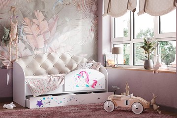 Односпальная детская кровать Звездочка с бортиком, Бежевый в Санкт-Петербурге