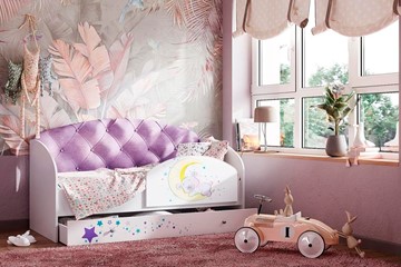 Кровать детская односпальная Звездочка с бортиком, Фиолетовый в Санкт-Петербурге