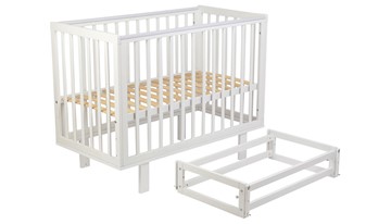 Кровать для новорожденных серия 3400 POLINI Kids Simple 340 с маятником Белый в Санкт-Петербурге - предосмотр 3