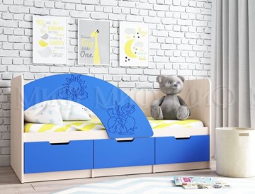 Детская кровать с бортиками Юниор-3, синий матовый в Санкт-Петербурге