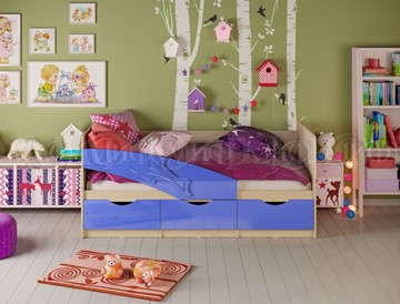 Детская кровать Дельфин, Синий глянец 80х160 в Санкт-Петербурге