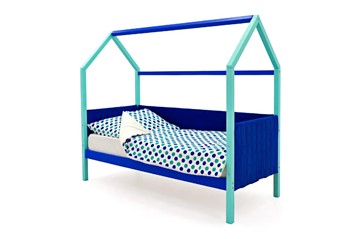 Кровать-домик детская Svogen, мятный-синий мягкая в Санкт-Петербурге