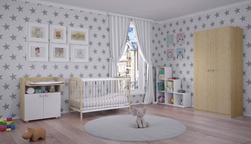 Комплект мебели для детской POLINI Kids Simple №2 Белый / Натуральный в Санкт-Петербурге