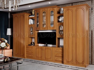 Гостиный гарнитур Альберт со шкафами, глянцевый в Санкт-Петербурге
