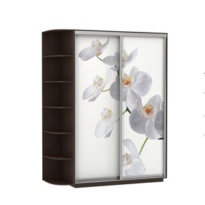Шкаф Экспресс 1900x600x2200, со стеллажом, Орхидея белая/венге в Санкт-Петербурге