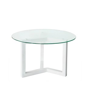 Круглый столик Оникс-8, Выбеленный дуб/Прозрачное стекло в Санкт-Петербурге