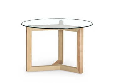 Круглый столик Оникс-8, Натуральный массив/Прозрачное стекло в Санкт-Петербурге