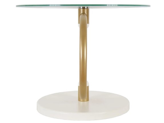 Стеклянный столик Дуэт 13Н (золото-слоновая кость-прозрачное) в Санкт-Петербурге - изображение