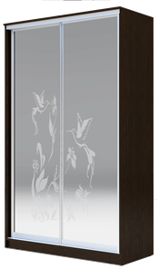 Шкаф 2-х дверный 2400х1500х420 два зеркала, "Колибри" ХИТ 24-4-15-66-03 Венге Аруба в Санкт-Петербурге - предосмотр