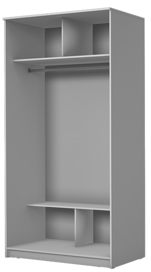Шкаф двухдверный Хит-22-12/2-22 с цветным стеклом, средне-серый 074, Графит в Санкт-Петербурге - изображение 1