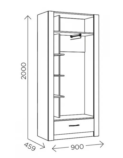 Шкаф гардеробный Ева 5 М1 дуб ирландский/белый матовый в Санкт-Петербурге - изображение 2