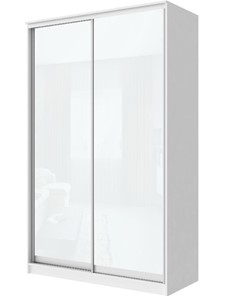 Шкаф 2-х створчатый Хит-22-4-14-22 с цветным стеклом, белое №10, Белый корпус в Санкт-Петербурге