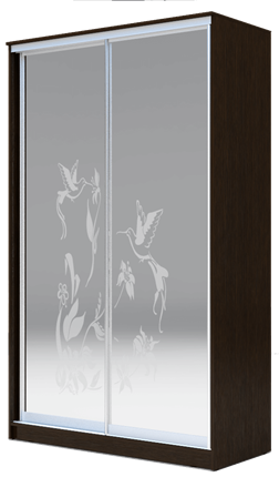 Шкаф-купе 2-х створчатый 2300х1200х620 два зеркала, "Колибри" ХИТ 23-12-66-03 Венге Аруба в Санкт-Петербурге - изображение