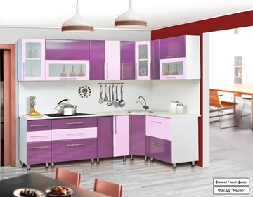 Модульная кухня Мыло 224 2600х1600, цвет Фиолет/Пастель фиолет в Санкт-Петербурге - предосмотр