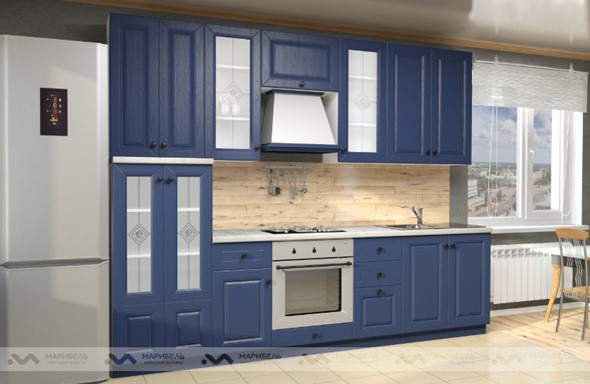 Модульный кухонный гарнитур Вена 2800, цвет Синий в Санкт-Петербурге - изображение