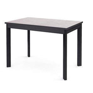 Кухонный стол раздвижной Dikline L110 Хромикс белый/ножки черные в Выборге