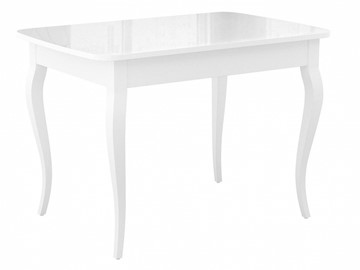 Кухонный раскладной стол Dikline M120 Белый/стекло белое глянец/ножки MC белые в Санкт-Петербурге