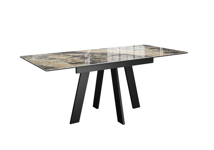 Обеденный раздвижной стол DikLine SKM120 Керамика Amadeus/подстолье черное/опоры черные в Гатчине - изображение 3