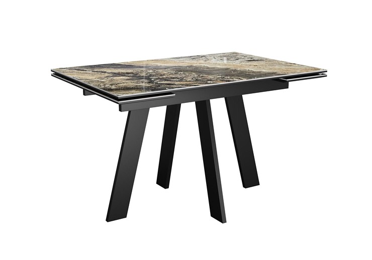Обеденный раздвижной стол DikLine SKM120 Керамика Amadeus/подстолье черное/опоры черные в Гатчине - изображение 4