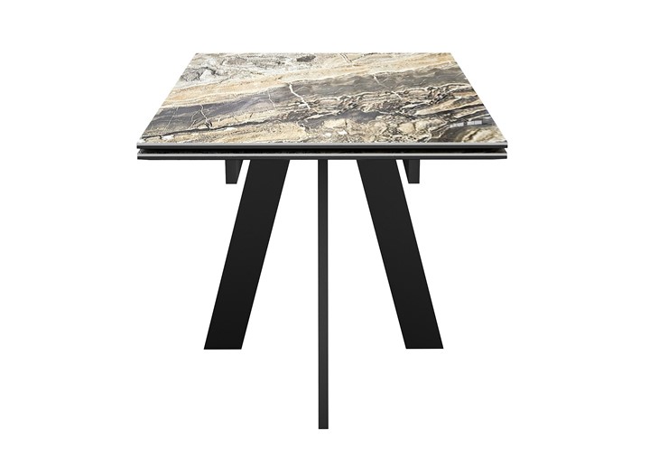 Обеденный раздвижной стол DikLine SKM120 Керамика Amadeus/подстолье черное/опоры черные в Гатчине - изображение 5