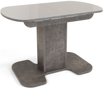 Кухонный раскладной стол Киото-1 (ноги серый камень, серебро/серый камень) в Санкт-Петербурге