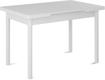 Кухонный раздвижной стол Милан-1 EVO, ноги металлические белые, белый цемент в Санкт-Петербурге