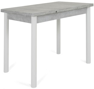 Кухонный раскладной стол Милан-1 EVO, ноги металлические белые, светлый цемент в Санкт-Петербурге
