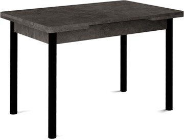 Кухонный стол раскладной Милан-1 EVO, ноги металлические черные, серый камень в Санкт-Петербурге