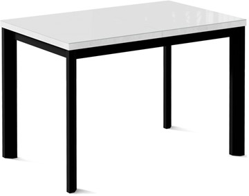 Кухонный стол раскладной Нагано-1G (ноги черные, стекло cristal/белый цемент) в Гатчине
