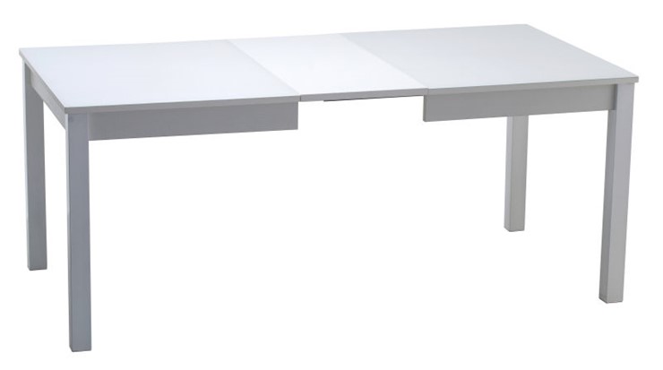 Кухонный стол раздвижной Нагано-2 стекло белое opti (хром-лак) в Санкт-Петербурге - изображение 1