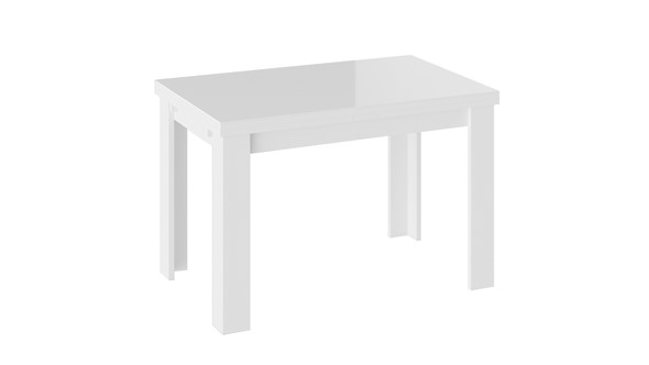 Раздвижной стол Норман тип 1, цвет Белый/Стекло белый глянец в Санкт-Петербурге - изображение