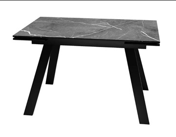 Стол раздвижной SKL 140, керамика черный мрамор/подстолье черное/ножки черные в Гатчине