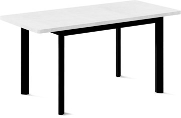 Кухонный раздвижной стол Токио-2L (ноги металлические черные, белый цемент) в Санкт-Петербурге - предосмотр 1