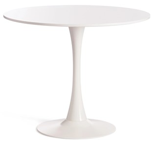 Кухонный обеденный стол TULIP (mod. 011) металл/мдф, 90х90х75 белый арт.14105 в Санкт-Петербурге