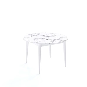 Обеденный круглый стол Kenner W1200 (Белый/Мрамор белый) в Санкт-Петербурге