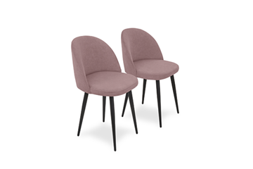 Комплект из 2-х обеденных стульев Лайт розовый черные ножки в Санкт-Петербурге