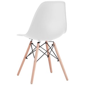 Комплект обеденных стульев 4 шт. BRABIX "Eames CF-010", пластик белый, опоры дерево/металл, 532630, 2033A в Санкт-Петербурге
